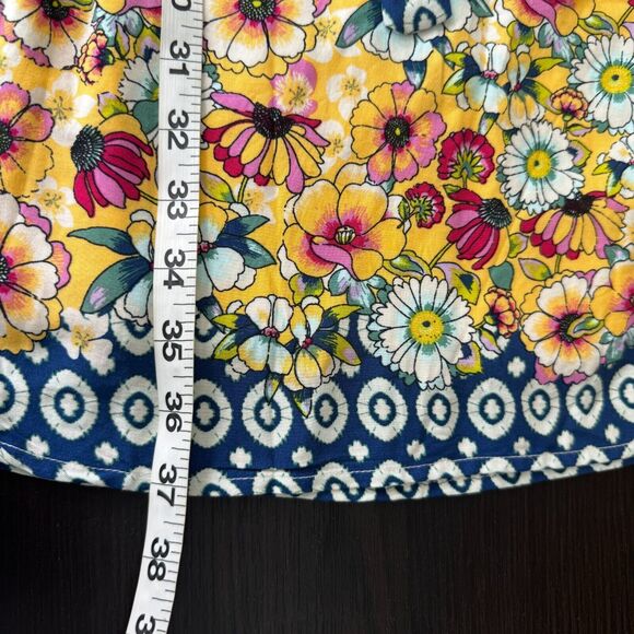 Fig and Flower Dress Womens Medium Floral Paisley Belted Tie Rayon Anthropolgie - Picture 10 of 10